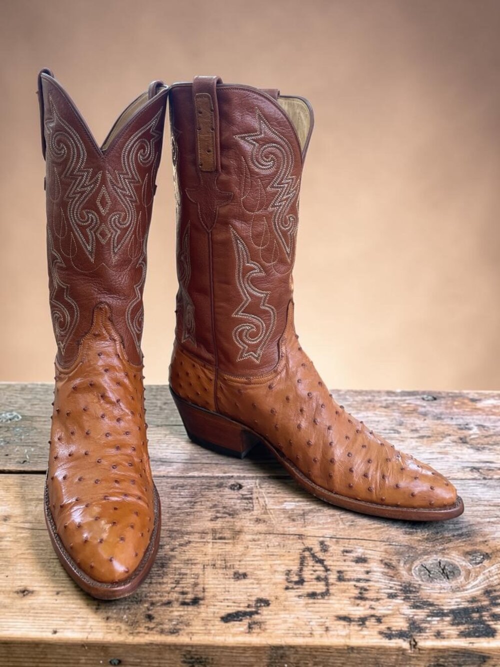 Lucchese Women’s Full Quill Ostrich Cowboy Boots 9.5B Made USA